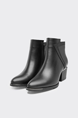 Hakiki Deri Klasik Fermuarlı Kadın Bot