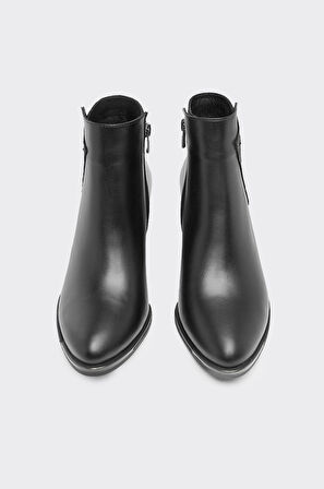 Hakiki Deri Klasik Fermuarlı Kadın Bot