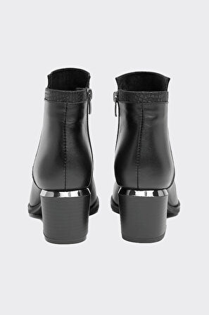 Hakiki Deri Klasik Fermuarlı Kadın Bot