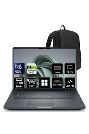 Pro Max 18 Plus Core Ultra 7 265HX RTX Pro 3000 Blackwell 12GB 16GB RAM 4TB SSD 18" QHD+ 120Hz Win11 Pro MB18250P473 İş İstasyonu + PER4 Çanta