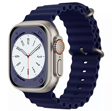 Apple Watch Kordon 3 4 5 6 7 8 SE Ultra Serisi 42 Mm/44 Mm/45Mm/46MM/ 49Mm Uyumlu Ocean Silikon Spor Kayış