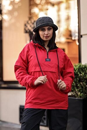 Good Fashion Rahat Kesim Içi Kürklü Kanguru Cep Kadın Yağmurluk Mont