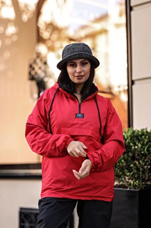 Good Fashion Rahat Kesim Içi Kürklü Kanguru Cep Kadın Yağmurluk Mont