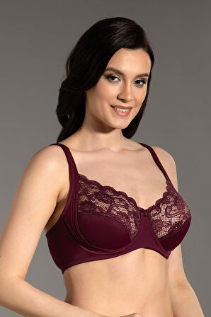 Kadın Mürdüm Dolgusuz D Cup Sütyen
