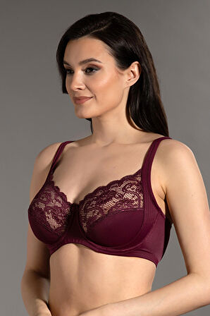 Kadın Mürdüm Dolgusuz D Cup Sütyen
