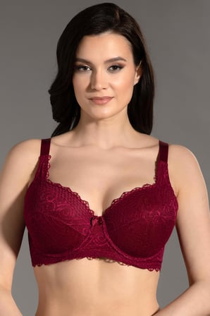 Kadın Bordo Dolgusuz D Cup Sütyen
