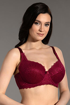 Kadın Bordo Dolgusuz D Cup Sütyen
