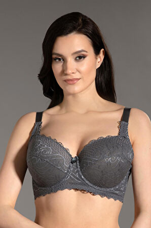 Kadın Gri Dolgusuz D Cup Sütyen
