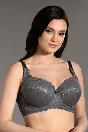 Kadın Gri Dolgusuz D Cup Sütyen
