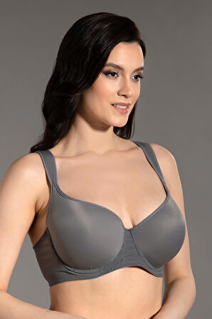 Kadın Gri Dolgusuz D Cup Sütyen
