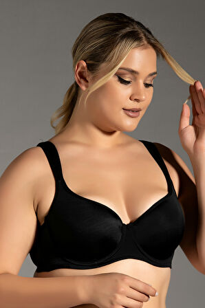 Kadın Siyah Dolgusuz D Cup Sütyen