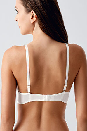 Kadın Ekru Lazer Kesim Destekli B Cup Sütyen