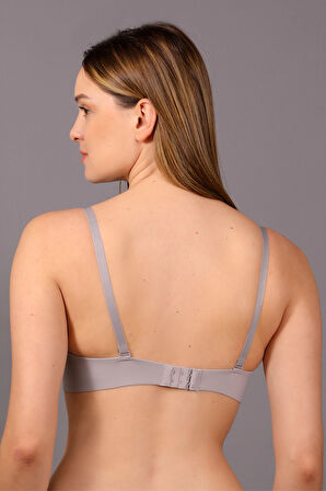 Kadın Açık Gri Lazer Kesim Desteksiz B Cup Sütyen