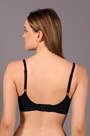 Kadın Siyah Lazer Kesim Desteksiz B Cup Sütyen