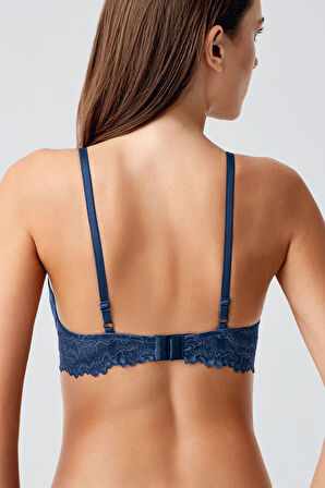 Kadın Antrasit Dantelli Destekli B Cup Sütyen