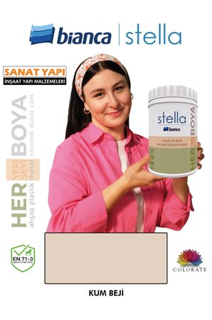 Stella Su Bazlı Saf Akrilik Boya Kırık Beyaz