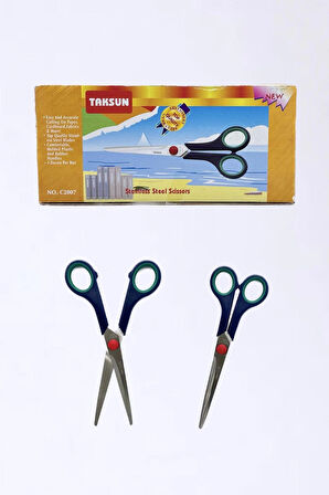 Taksun 12 ADET Plastik Saplı Terzi Makası 7 Inch 18Cm C2007
