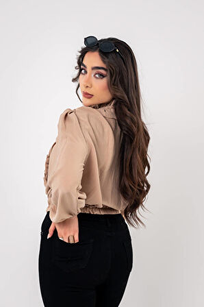 Kol Ve Bel Lastik Bağlama Detaylı Bluz BLZ630