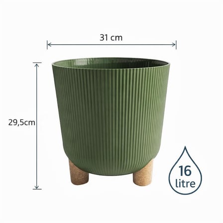 Omnipazar ELF-453 Dekoratif Derin Nostalji Ayaklı Saksı Takımı 16 Litre 