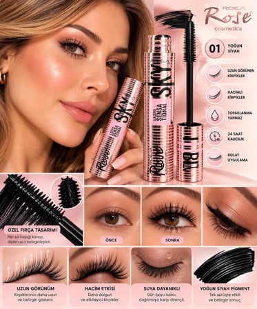 Rose Lash Sensa Tıonal Sky Mascara & Rimel 000 Black