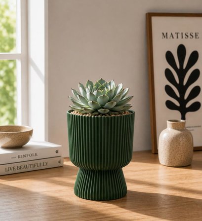Omnipazar SO-LTSA01 Lotus Ayaklı Plastik Vazo Çiçek Saksı 1.8 Litre No: 1 