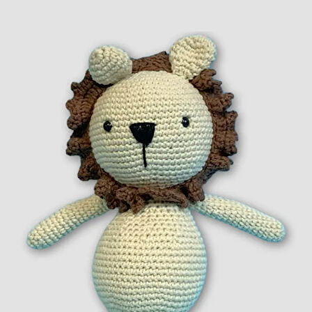 Uretti - Ümmügülsüm 5329 - El Yapımı Amigurumi Sevimli Aslan 23 cm - Bej