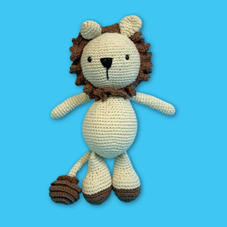 Uretti - Ümmügülsüm 5329 - El Yapımı Amigurumi Sevimli Aslan 23 cm - Bej