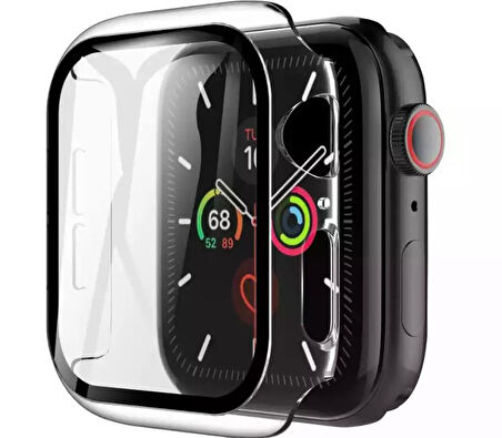 Apple Watch 7 8 45mm Uyumlu Kasa Ve Ekran Koruyucu 360 Tam Koruma Kılıf Gard