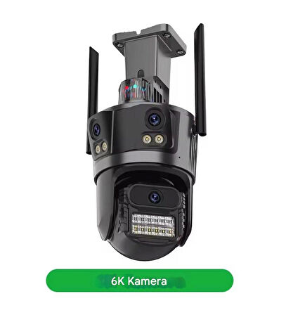 12 MP 6K 8X Zoom 3 Lensli Çakarlı Su GeçirmezHarek Sensörlü Ip Güvenlik Kamerası CMR56