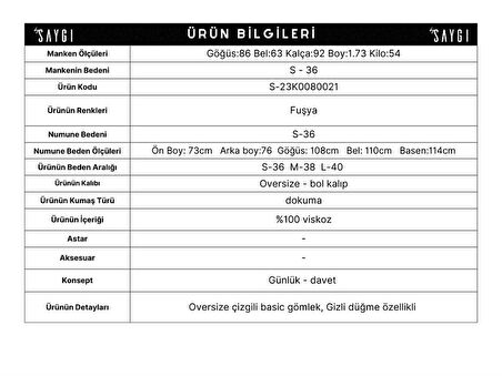 Boyuna Çizgili Oversize Gömlek Mavi