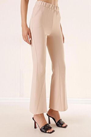 İspanyol Paça Pantolon Bej