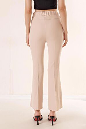 İspanyol Paça Pantolon Bej