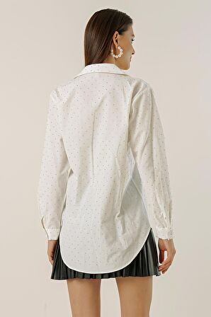 Mini Zımbalı Uzun Kollu Koton Gömlek