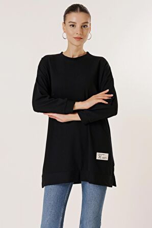 Yanları Yırtmaçlı Örme Tunik Bluz
