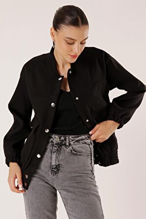 Beli Lastikli Torba Cepli Kaşe Bomber Mont