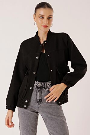 Beli Lastikli Torba Cepli Kaşe Bomber Mont