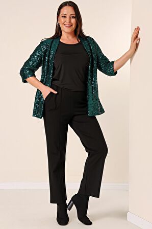 Beli Lastikli Yandan Cepli En Boy Likra Çımalı Büyük Beden Pantolon