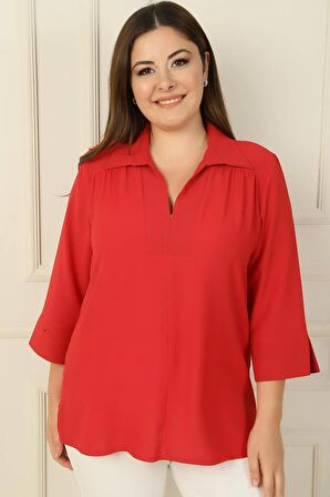 Polo Yaka Çeyrek Kol B.B. Bluz