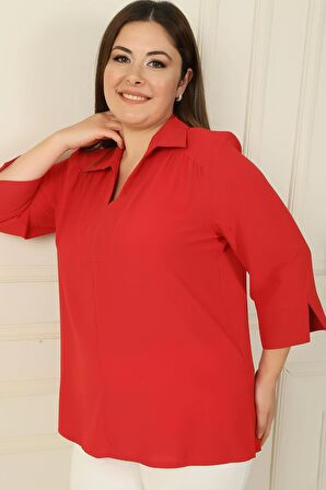 Polo Yaka Çeyrek Kol B.B. Bluz