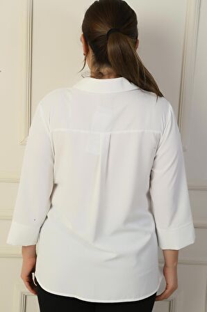 Polo Yaka Cepli Çeyrek Kol B.B. Bluz