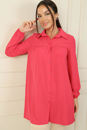 Önü Roba Büzgülü Gömlek