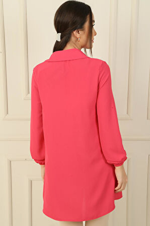 Önü Roba Büzgülü Gömlek