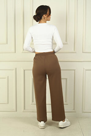 Kadın Beli Lastikli Cepli Palazzo Pantolon