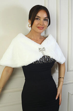 Kadın Broşlu İçi Astarlı Bolero