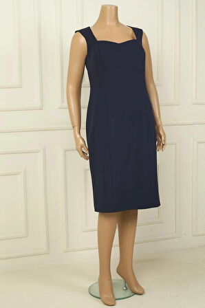 Kalın Askılı Astarlı Krep Kısa Elbise