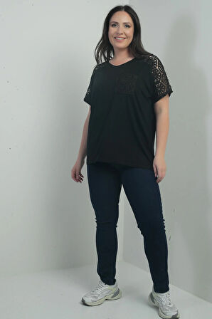 Kadın Yüksek Bel Boru Paça Likralı Büyük Beden Kot Pantolon