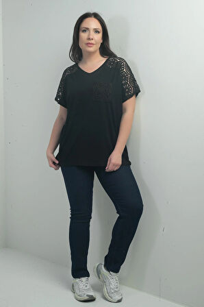 Kadın Yüksek Bel Boru Paça Likralı Büyük Beden Kot Pantolon