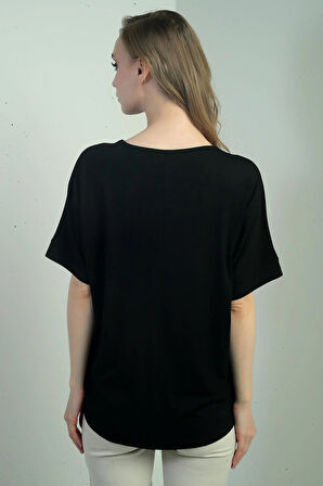 Kadın V Yaka Kartal Taşlı Bluz