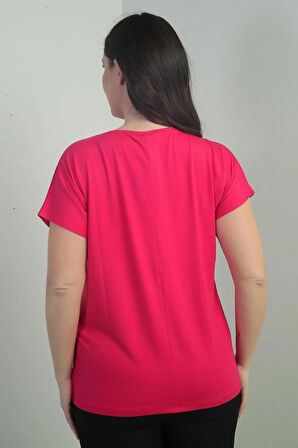 Kadın Önü Şelale Taş Baskılı Bisiklet Yaka B.B. Bluz