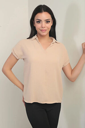 Polo Yaka Duble Kol Ayrobin Bluz